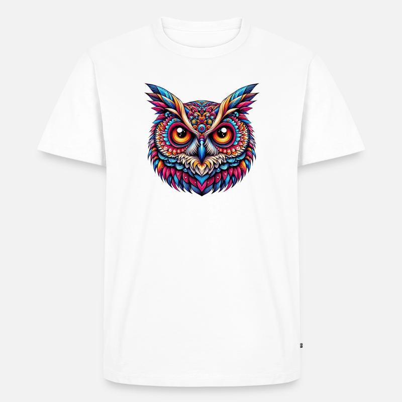 Eule - Männer Premium Bio T-Shirt - Weiß