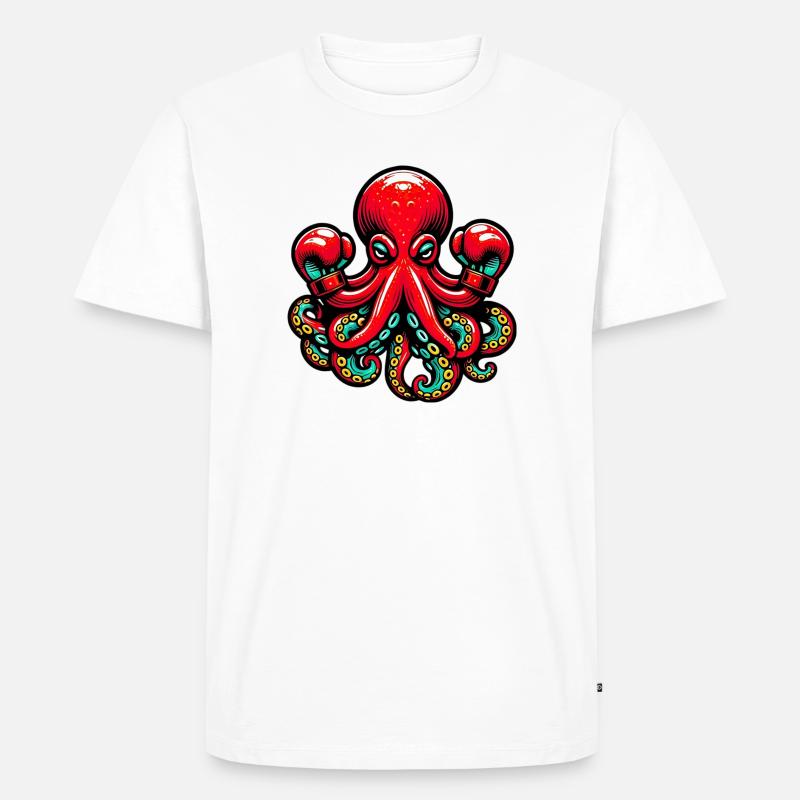 Krake - Männer Premium Bio T-Shirt - Weiß