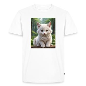 Chat mignon - T-shirt Premium bio Homme - blanc - Devant - Nico (187cm)