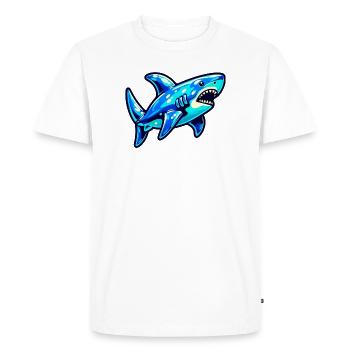 Shark - Men's Premium Organic T-Shirt - white - Front - Nico (187cm)