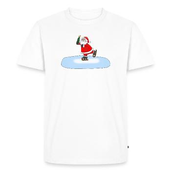 Père Noël patinant - T-shirt Premium bio Homme - blanc - Devant - Nico (187cm)