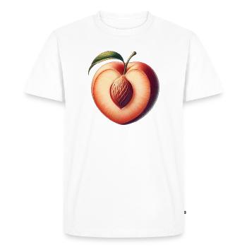 Pêche en forme de cœur : beauté du fruit - T-shirt Premium bio Homme - blanc - Devant - Nico (187cm)