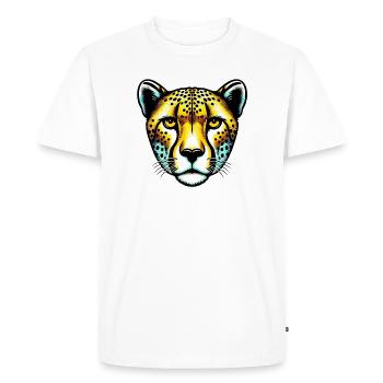 Guépard - T-shirt Premium bio Homme - blanc - Devant - Nico (187cm)