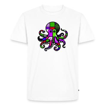 Octopus - Men's Premium Organic T-Shirt - white - Front - Nico (187cm)