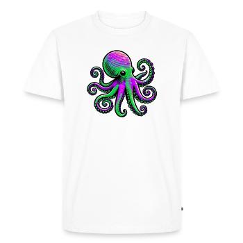 Octopus - Men's Premium Organic T-Shirt - white - Front - Nico (187cm)