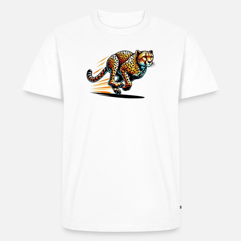 Gepard - Männer Premium Bio T-Shirt - Weiß