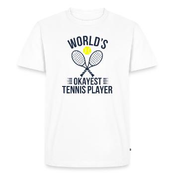 Tennis T-Shirt Mondes Okayest Joueur de Tennis Drôle - T-shirt Premium bio Homme - blanc - Devant - Nico (187cm)