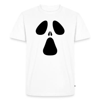 AC Designs Halloween Ghost Face - T-shirt Premium bio Homme - blanc - Devant - Nico (187cm)