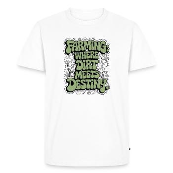 L’AGRICULTURE : LÀ OÙ LA SALETÉ RENCONTRE LE DESTIN - T-shirt Premium bio Homme - blanc - Devant - Nico (187cm)