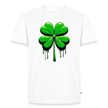 Four-leaf clover - Men's Premium Organic T-Shirt - white - Front - Nico (187cm)