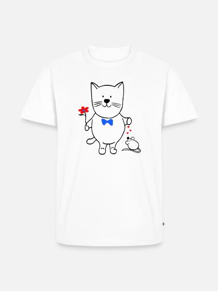Cat and Mouse - Men's Premium Organic T-Shirt - white