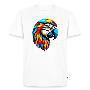 Perroquet arlequin - T-shirt Premium bio Homme - blanc - Devant - Nico (187cm)