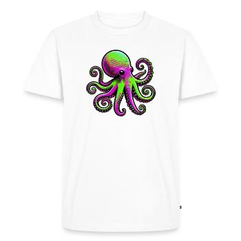 Octopus - Men's Premium Organic T-Shirt - white - Front - Nico (187cm)