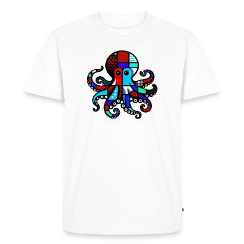 Octopus - Men's Premium Organic T-Shirt - white - Front - Nico (187cm)