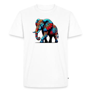 Éléphant - T-shirt Premium bio Homme - blanc - Devant - Nico (187cm)