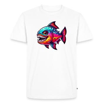Piranha - T-shirt Premium bio Homme - blanc - Devant - Nico (187cm)