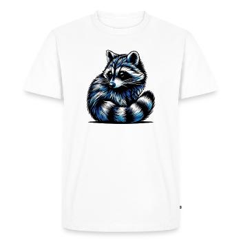 Raton laveur - T-shirt Premium bio Homme - blanc - Devant - Nico (187cm)