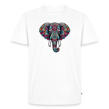 Éléphant - T-shirt Premium bio Homme - blanc - Devant - Nico (187cm)
