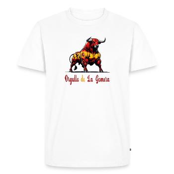 The pride of La Gomera flag design - Men's Premium Organic T-Shirt - white - Front - Nico (187cm)