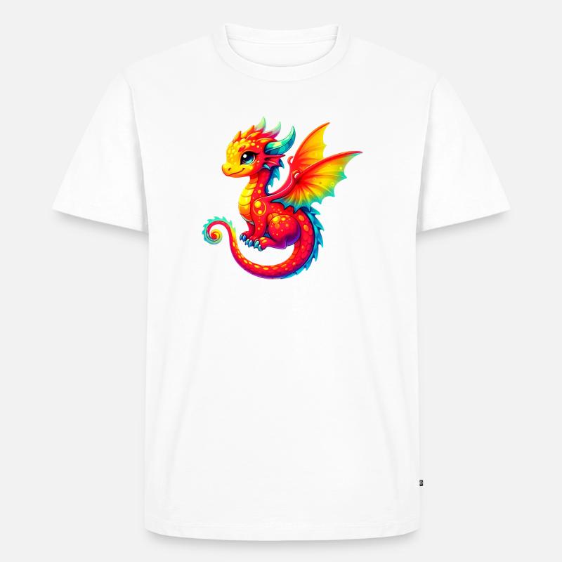 Drache - Männer Premium Bio T-Shirt - Weiß