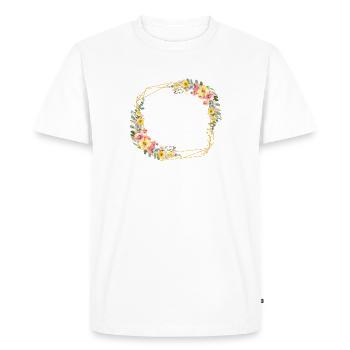 Floral, colourful, geometric, customisable - Men's Premium Organic T-Shirt - white - Front - Nico (187cm)