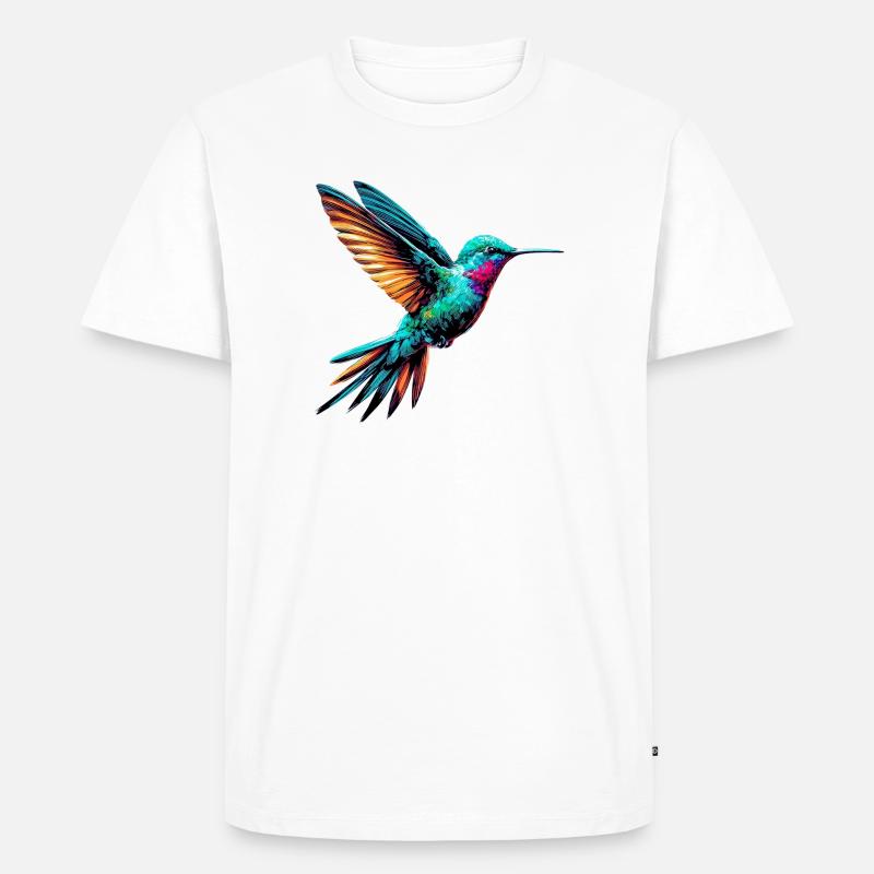 Kolibri - Männer Premium Bio T-Shirt - Weiß