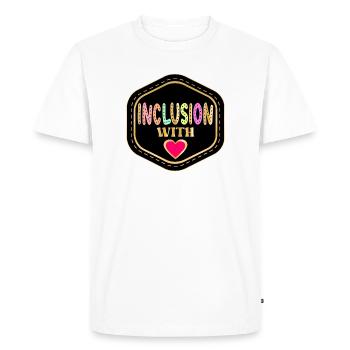 L’INCLUSION AVEC AMOUR - T-shirt Premium bio Homme - blanc - Devant - Nico (187cm)