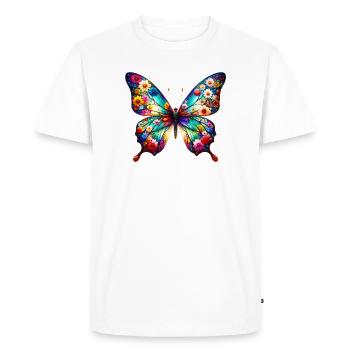 Butterfly decorated with flowers - Men's Premium Organic T-Shirt - white - Front - Nico (187cm)