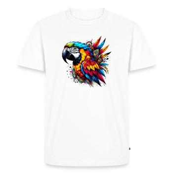 Perroquet - T-shirt Premium bio Homme - blanc - Devant - Nico (187cm)