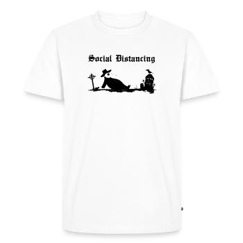 Black Death Social Distancing - Men's Premium Organic T-Shirt - white - Front - Nico (187cm)