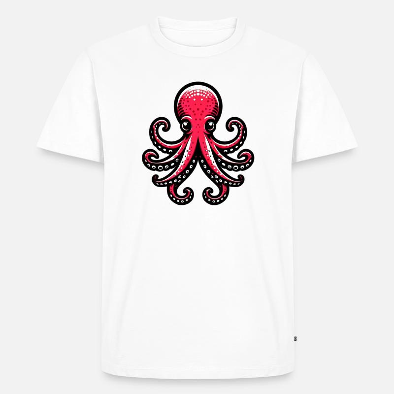 Krake - Männer Premium Bio T-Shirt - Weiß