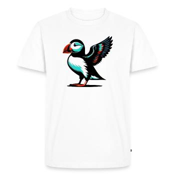 Puffin - Men's Premium Organic T-Shirt - white - Front - Nico (187cm)