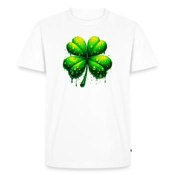Four-leaf clover - Men's Premium Organic T-Shirt - white - Front - Nico (187cm)