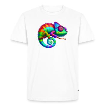 Chameleon - Men's Premium Organic T-Shirt - white - Front - Nico (187cm)