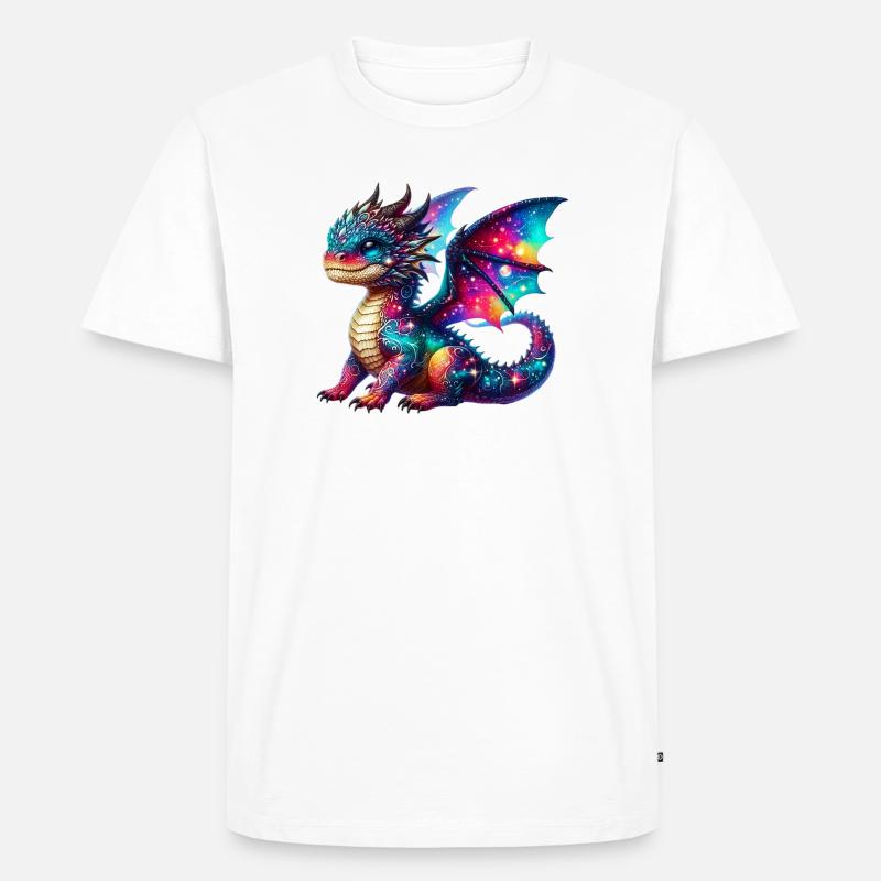 Drache - Männer Premium Bio T-Shirt - Weiß