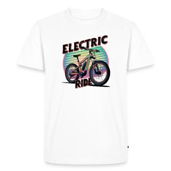 Illustration de vélo électrique rétro - T-shirt Premium bio Homme - blanc - Devant - Nico (187cm)