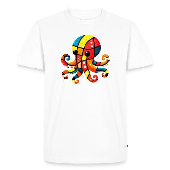Octopus - Men's Premium Organic T-Shirt - white - Front - Nico (187cm)