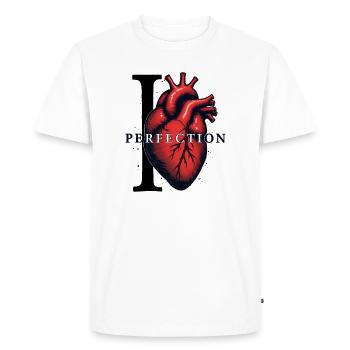 J’AIME LA PERFECTION - T-shirt Premium bio Homme - blanc - Devant - Nico (187cm)