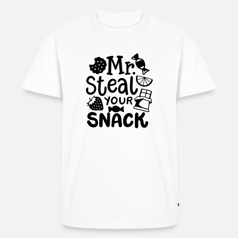 Snacks Essen Snack - Männer Premium Bio T-Shirt - Weiß