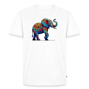 Éléphant - T-shirt Premium bio Homme - blanc - Devant - Nico (187cm)