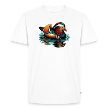 Canard mandarin - T-shirt Premium bio Homme - blanc - Devant - Nico (187cm)
