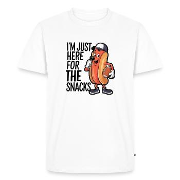 Football - Lustig Je suis juste là pour les collations - T-shirt Premium bio Homme - blanc - Devant - Nico (187cm)