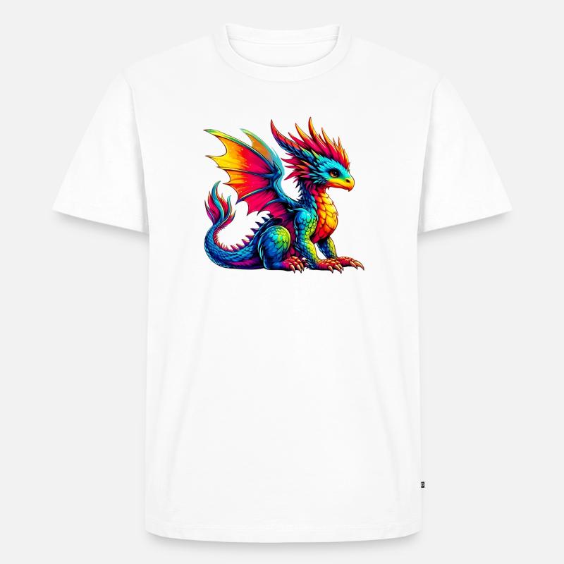 Drache - Männer Premium Bio T-Shirt - Weiß