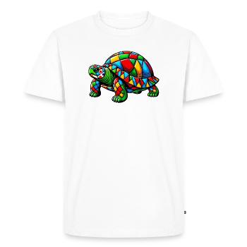 Harlequin Tortoise - Men's Premium Organic T-Shirt - white - Front - Nico (187cm)