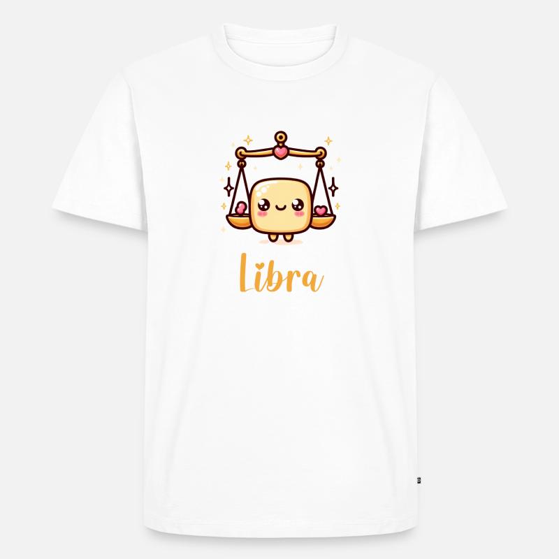 Süße Libra Sternzeichen Astrologie Geschen - Männer Premium Bio T-Shirt - Weiß
