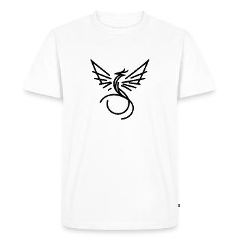 Flying dragon, mythical creature in lineart - Men's Premium Organic T-Shirt - white - Front - Nico (187cm)