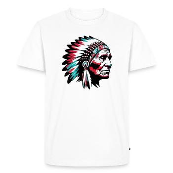 American Indian American - Men's Premium Organic T-Shirt - white - Front - Nico (187cm)