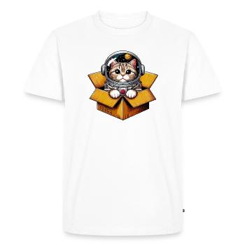 Chat astronaute - T-shirt Premium bio Homme - blanc - Devant - Nico (187cm)
