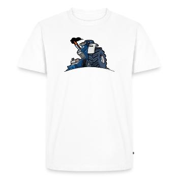1293 DRAWSMALL BLUE - Men's Premium Organic T-Shirt - white - Front - Nico (187cm)