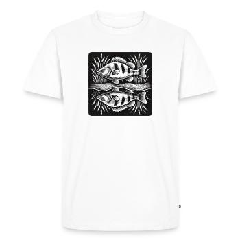 Perch fish angel design - Men's Premium Organic T-Shirt - white - Front - Nico (187cm)